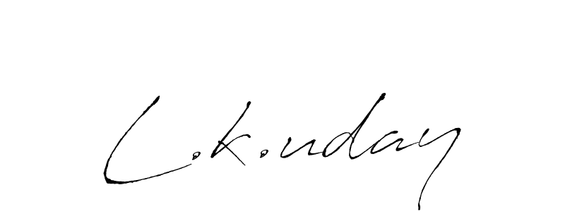 Antro_Vectra is a professional signature style that is perfect for those who want to add a touch of class to their signature. It is also a great choice for those who want to make their signature more unique. Get L.k.uday name to fancy signature for free. L.k.uday signature style 6 images and pictures png