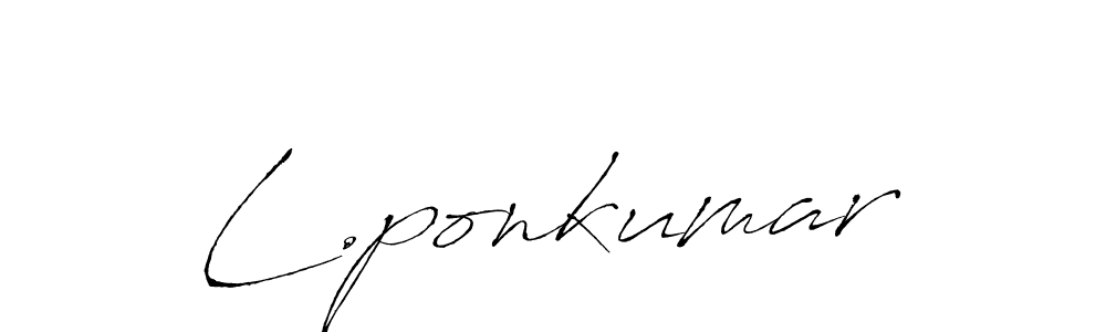 Use a signature maker to create a handwritten signature online. With this signature software, you can design (Antro_Vectra) your own signature for name L.ponkumar. L.ponkumar signature style 6 images and pictures png