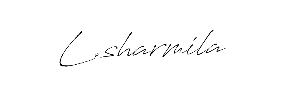 if you are searching for the best signature style for your name L.sharmila. so please give up your signature search. here we have designed multiple signature styles  using Antro_Vectra. L.sharmila signature style 6 images and pictures png