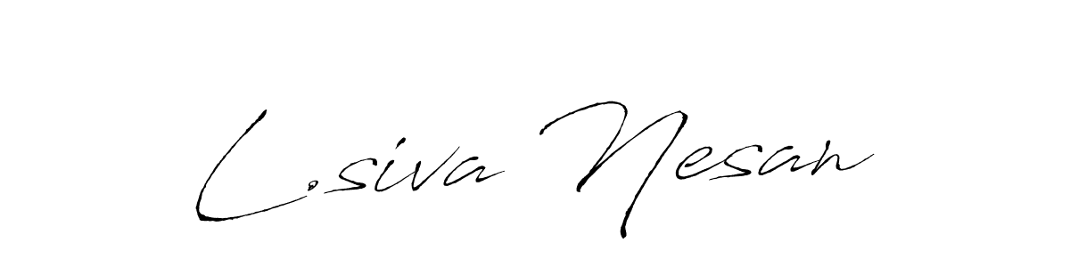 The best way (Antro_Vectra) to make a short signature is to pick only two or three words in your name. The name L.siva Nesan include a total of six letters. For converting this name. L.siva Nesan signature style 6 images and pictures png