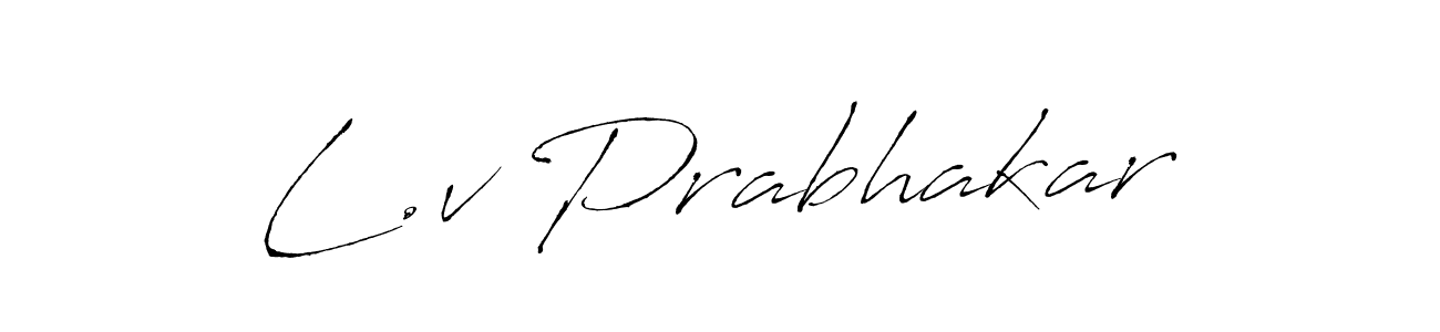 Use a signature maker to create a handwritten signature online. With this signature software, you can design (Antro_Vectra) your own signature for name L.v Prabhakar. L.v Prabhakar signature style 6 images and pictures png