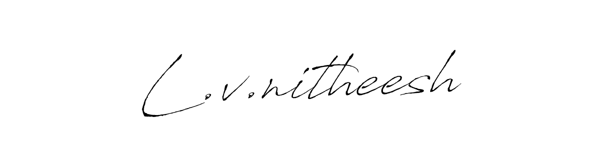 Antro_Vectra is a professional signature style that is perfect for those who want to add a touch of class to their signature. It is also a great choice for those who want to make their signature more unique. Get L.v.nitheesh name to fancy signature for free. L.v.nitheesh signature style 6 images and pictures png