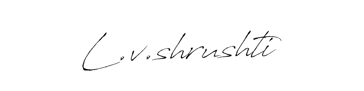 Use a signature maker to create a handwritten signature online. With this signature software, you can design (Antro_Vectra) your own signature for name L.v.shrushti. L.v.shrushti signature style 6 images and pictures png