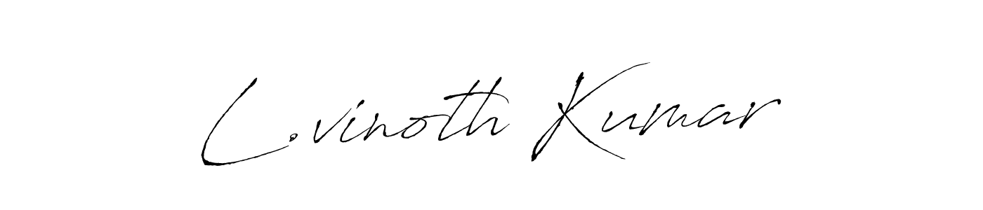 How to make L.vinoth Kumar name signature. Use Antro_Vectra style for creating short signs online. This is the latest handwritten sign. L.vinoth Kumar signature style 6 images and pictures png