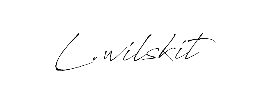 Create a beautiful signature design for name L.wilskit. With this signature (Antro_Vectra) fonts, you can make a handwritten signature for free. L.wilskit signature style 6 images and pictures png