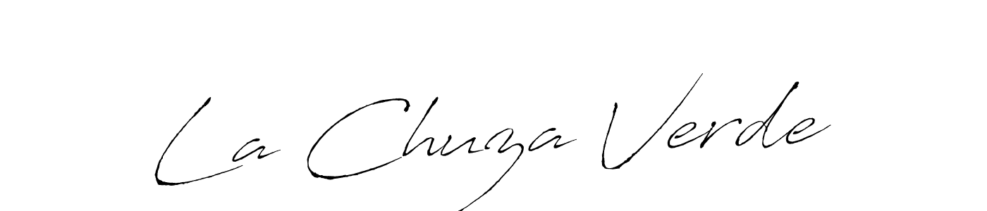 How to make La Chuza Verde name signature. Use Antro_Vectra style for creating short signs online. This is the latest handwritten sign. La Chuza Verde signature style 6 images and pictures png