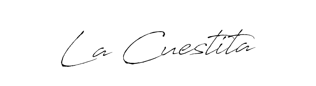 Create a beautiful signature design for name La Cuestita. With this signature (Antro_Vectra) fonts, you can make a handwritten signature for free. La Cuestita signature style 6 images and pictures png
