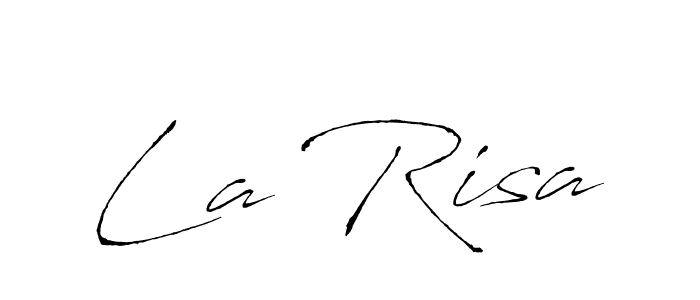 The best way (Antro_Vectra) to make a short signature is to pick only two or three words in your name. The name La Risa include a total of six letters. For converting this name. La Risa signature style 6 images and pictures png