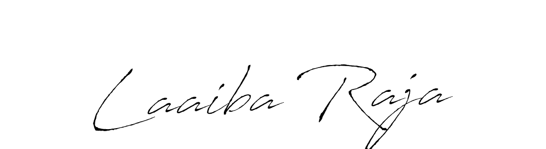 How to make Laaiba Raja name signature. Use Antro_Vectra style for creating short signs online. This is the latest handwritten sign. Laaiba Raja signature style 6 images and pictures png