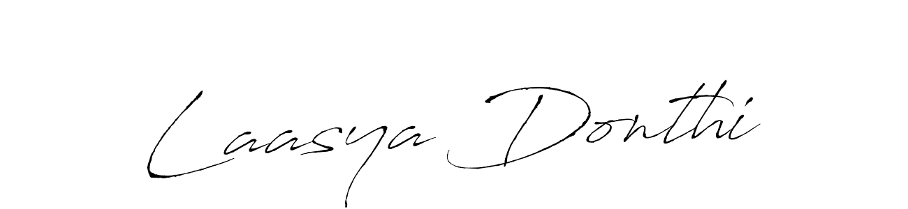 How to make Laasya Donthi name signature. Use Antro_Vectra style for creating short signs online. This is the latest handwritten sign. Laasya Donthi signature style 6 images and pictures png
