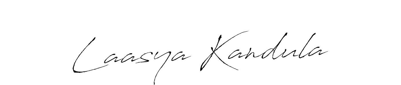 Antro_Vectra is a professional signature style that is perfect for those who want to add a touch of class to their signature. It is also a great choice for those who want to make their signature more unique. Get Laasya Kandula name to fancy signature for free. Laasya Kandula signature style 6 images and pictures png