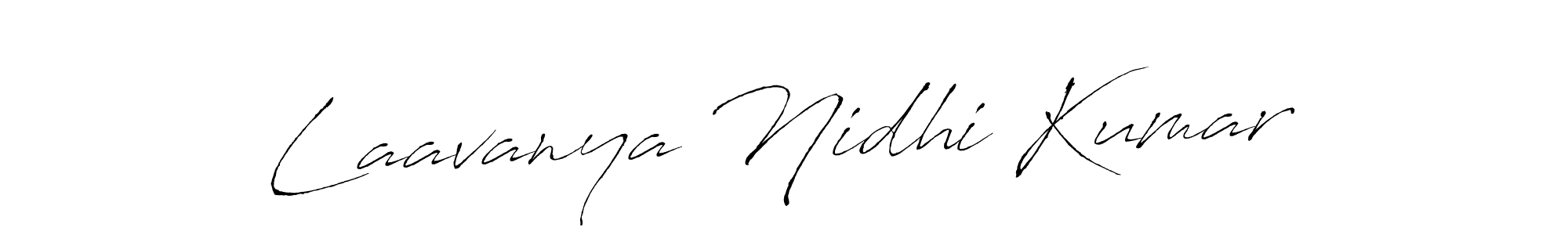 How to make Laavanya Nidhi Kumar name signature. Use Antro_Vectra style for creating short signs online. This is the latest handwritten sign. Laavanya Nidhi Kumar signature style 6 images and pictures png