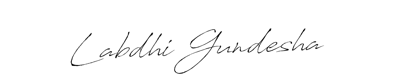How to make Labdhi Gundesha name signature. Use Antro_Vectra style for creating short signs online. This is the latest handwritten sign. Labdhi Gundesha signature style 6 images and pictures png