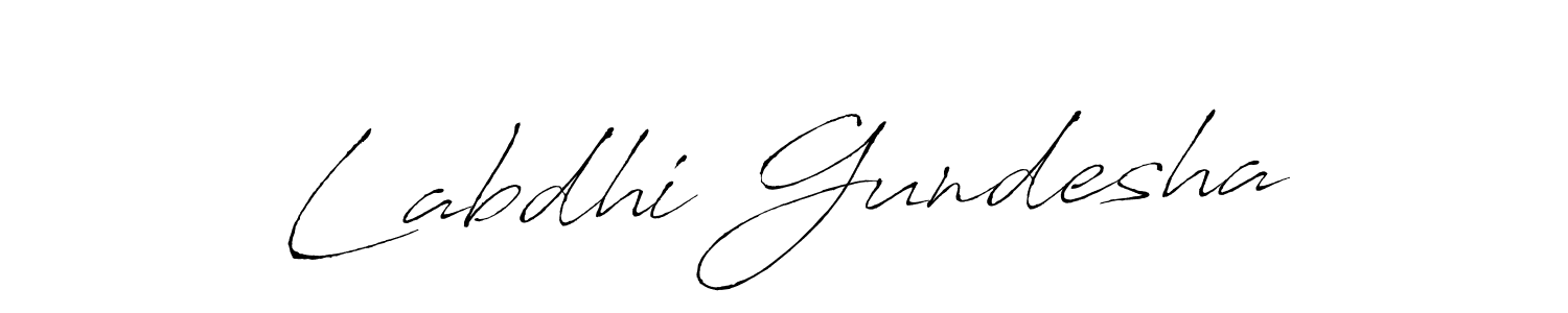 How to make Labdhi Gundesha name signature. Use Antro_Vectra style for creating short signs online. This is the latest handwritten sign. Labdhi Gundesha signature style 6 images and pictures png