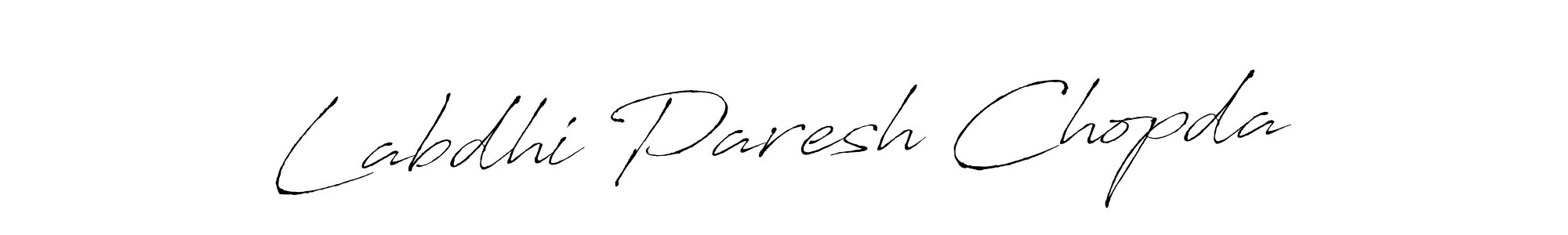 Labdhi Paresh Chopda stylish signature style. Best Handwritten Sign (Antro_Vectra) for my name. Handwritten Signature Collection Ideas for my name Labdhi Paresh Chopda. Labdhi Paresh Chopda signature style 6 images and pictures png