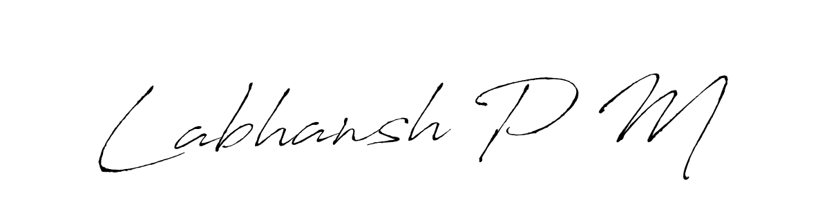 You should practise on your own different ways (Antro_Vectra) to write your name (Labhansh P M) in signature. don't let someone else do it for you. Labhansh P M signature style 6 images and pictures png