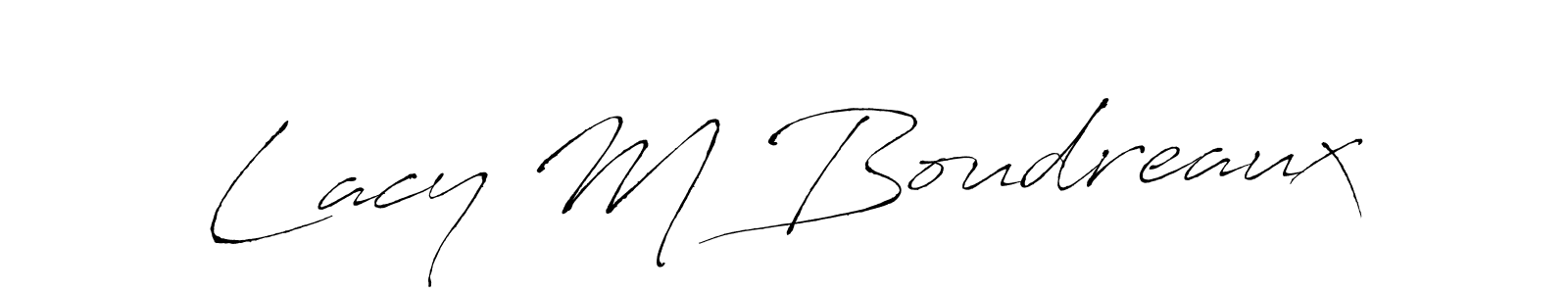 Design your own signature with our free online signature maker. With this signature software, you can create a handwritten (Antro_Vectra) signature for name Lacy M Boudreaux. Lacy M Boudreaux signature style 6 images and pictures png