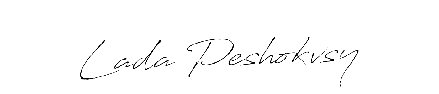 This is the best signature style for the Lada Peshokvsy name. Also you like these signature font (Antro_Vectra). Mix name signature. Lada Peshokvsy signature style 6 images and pictures png