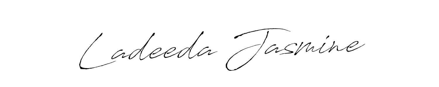 Create a beautiful signature design for name Ladeeda Jasmine. With this signature (Antro_Vectra) fonts, you can make a handwritten signature for free. Ladeeda Jasmine signature style 6 images and pictures png