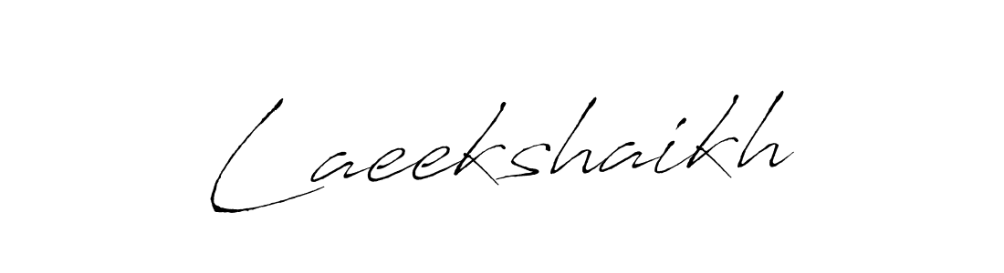 The best way (Antro_Vectra) to make a short signature is to pick only two or three words in your name. The name Laeekshaikh include a total of six letters. For converting this name. Laeekshaikh signature style 6 images and pictures png