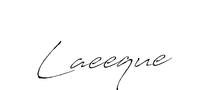 How to make Laeeque name signature. Use Antro_Vectra style for creating short signs online. This is the latest handwritten sign. Laeeque signature style 6 images and pictures png