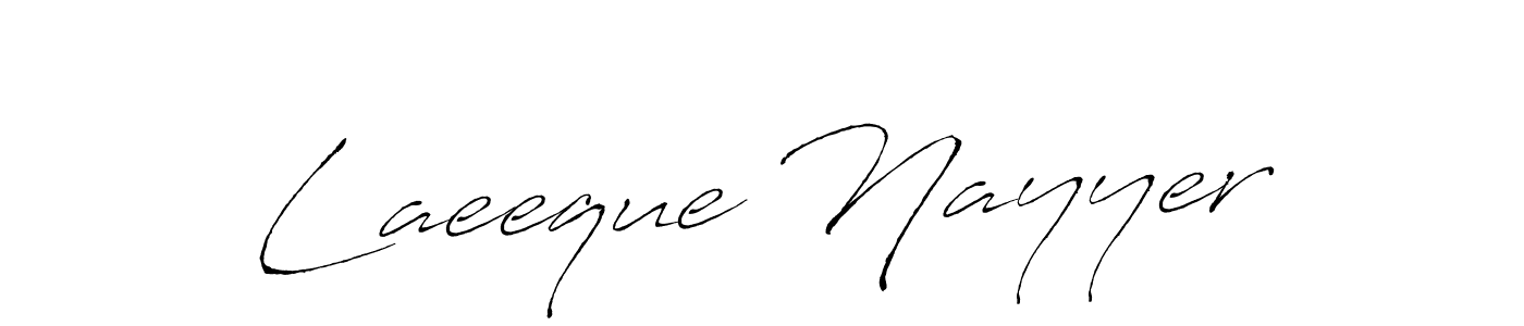 This is the best signature style for the Laeeque Nayyer name. Also you like these signature font (Antro_Vectra). Mix name signature. Laeeque Nayyer signature style 6 images and pictures png