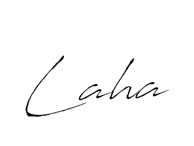 Design your own signature with our free online signature maker. With this signature software, you can create a handwritten (Antro_Vectra) signature for name Laha. Laha signature style 6 images and pictures png