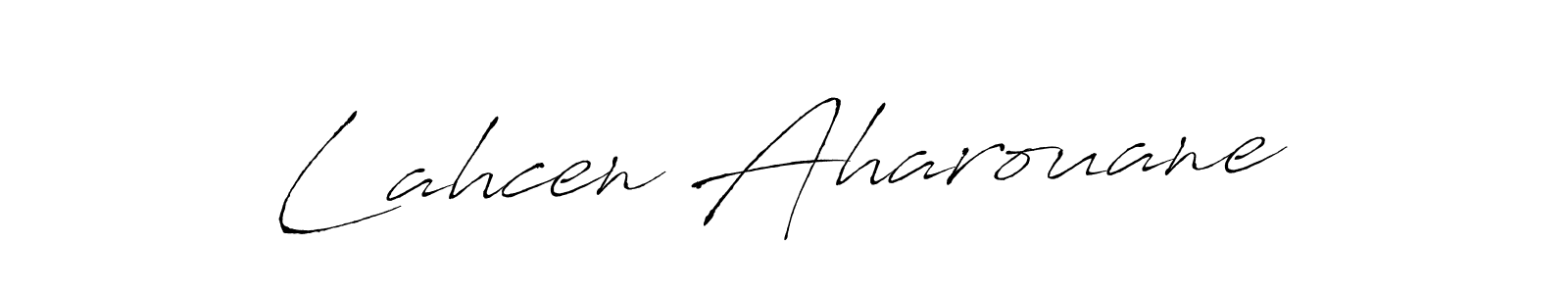 Make a short Lahcen Aharouane signature style. Manage your documents anywhere anytime using Antro_Vectra. Create and add eSignatures, submit forms, share and send files easily. Lahcen Aharouane signature style 6 images and pictures png
