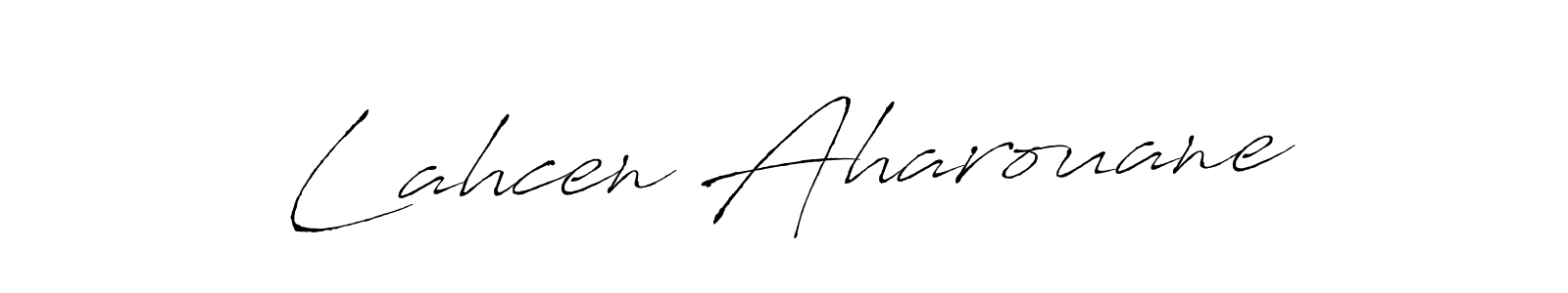 Make a short Lahcen Aharouane signature style. Manage your documents anywhere anytime using Antro_Vectra. Create and add eSignatures, submit forms, share and send files easily. Lahcen Aharouane signature style 6 images and pictures png