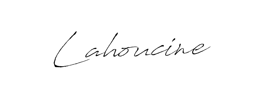 Use a signature maker to create a handwritten signature online. With this signature software, you can design (Antro_Vectra) your own signature for name Lahoucine. Lahoucine signature style 6 images and pictures png