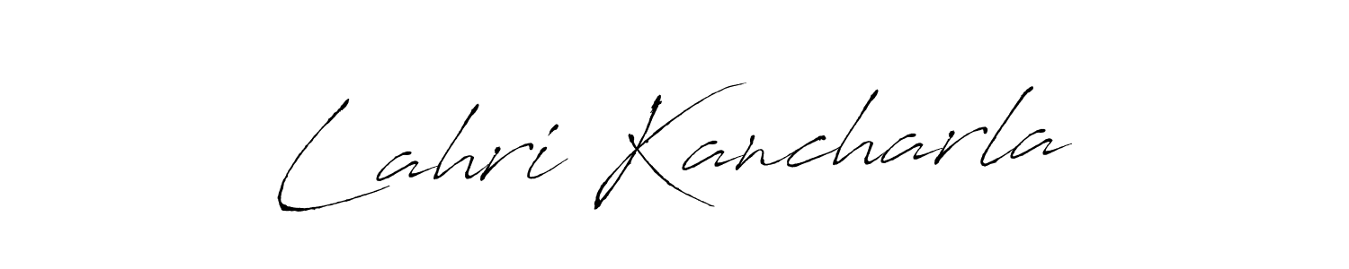 How to make Lahri Kancharla signature? Antro_Vectra is a professional autograph style. Create handwritten signature for Lahri Kancharla name. Lahri Kancharla signature style 6 images and pictures png