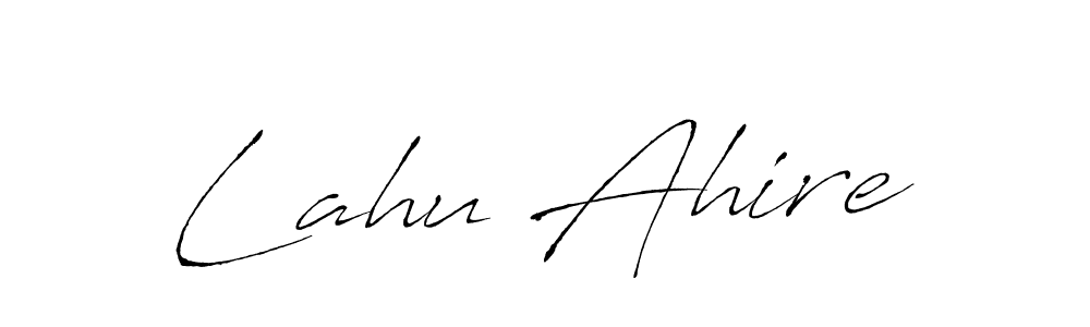 How to make Lahu Ahire name signature. Use Antro_Vectra style for creating short signs online. This is the latest handwritten sign. Lahu Ahire signature style 6 images and pictures png