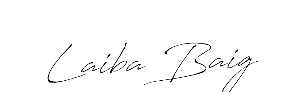 How to make Laiba Baig name signature. Use Antro_Vectra style for creating short signs online. This is the latest handwritten sign. Laiba Baig signature style 6 images and pictures png