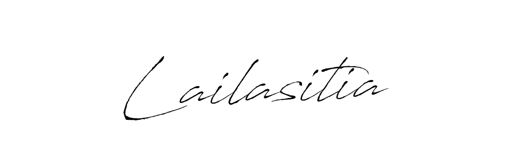 Design your own signature with our free online signature maker. With this signature software, you can create a handwritten (Antro_Vectra) signature for name Lailasitia. Lailasitia signature style 6 images and pictures png