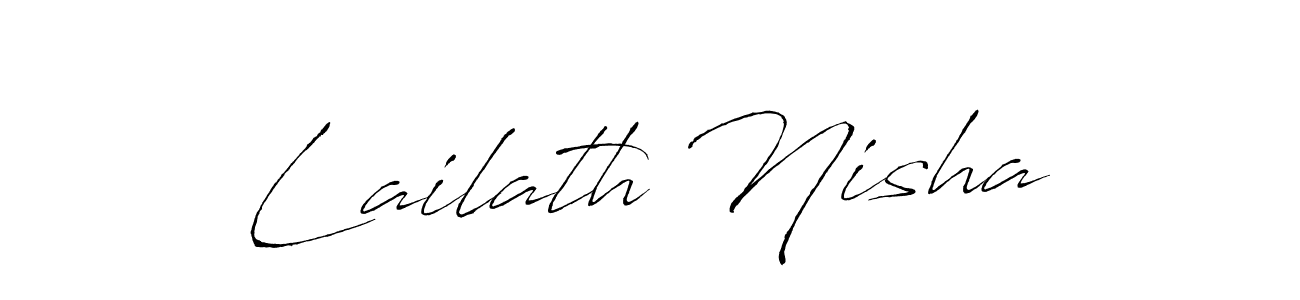 How to make Lailath Nisha name signature. Use Antro_Vectra style for creating short signs online. This is the latest handwritten sign. Lailath Nisha signature style 6 images and pictures png