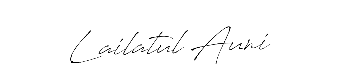Create a beautiful signature design for name Lailatul Auni. With this signature (Antro_Vectra) fonts, you can make a handwritten signature for free. Lailatul Auni signature style 6 images and pictures png