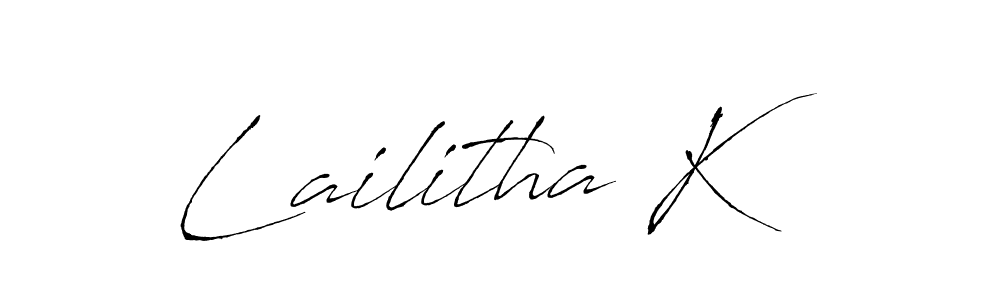 Also we have Lailitha K name is the best signature style. Create professional handwritten signature collection using Antro_Vectra autograph style. Lailitha K signature style 6 images and pictures png