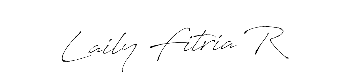 Make a beautiful signature design for name Laily Fitria R. With this signature (Antro_Vectra) style, you can create a handwritten signature for free. Laily Fitria R signature style 6 images and pictures png