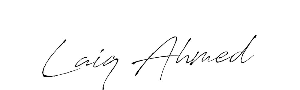 Make a beautiful signature design for name Laiq Ahmed. With this signature (Antro_Vectra) style, you can create a handwritten signature for free. Laiq Ahmed signature style 6 images and pictures png