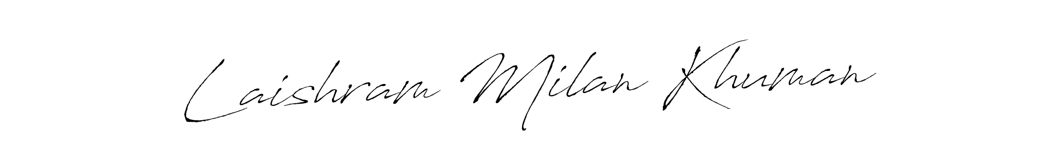 Similarly Antro_Vectra is the best handwritten signature design. Signature creator online .You can use it as an online autograph creator for name Laishram Milan Khuman. Laishram Milan Khuman signature style 6 images and pictures png