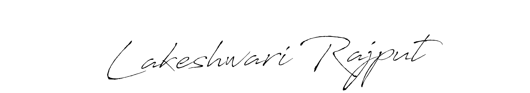 The best way (Antro_Vectra) to make a short signature is to pick only two or three words in your name. The name Lakeshwari Rajput include a total of six letters. For converting this name. Lakeshwari Rajput signature style 6 images and pictures png