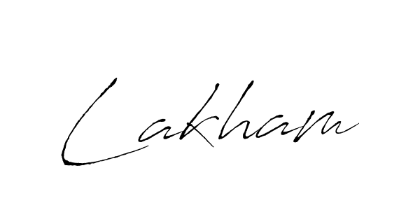 Design your own signature with our free online signature maker. With this signature software, you can create a handwritten (Antro_Vectra) signature for name Lakham. Lakham signature style 6 images and pictures png