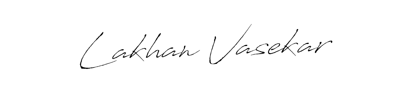 How to make Lakhan Vasekar name signature. Use Antro_Vectra style for creating short signs online. This is the latest handwritten sign. Lakhan Vasekar signature style 6 images and pictures png