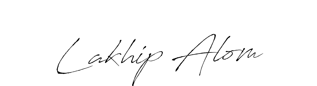 How to make Lakhip Alom name signature. Use Antro_Vectra style for creating short signs online. This is the latest handwritten sign. Lakhip Alom signature style 6 images and pictures png