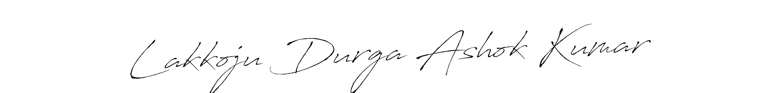 Antro_Vectra is a professional signature style that is perfect for those who want to add a touch of class to their signature. It is also a great choice for those who want to make their signature more unique. Get Lakkoju Durga Ashok Kumar name to fancy signature for free. Lakkoju Durga Ashok Kumar signature style 6 images and pictures png