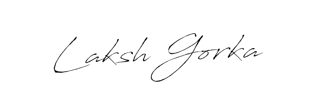 Antro_Vectra is a professional signature style that is perfect for those who want to add a touch of class to their signature. It is also a great choice for those who want to make their signature more unique. Get Laksh Gorka name to fancy signature for free. Laksh Gorka signature style 6 images and pictures png