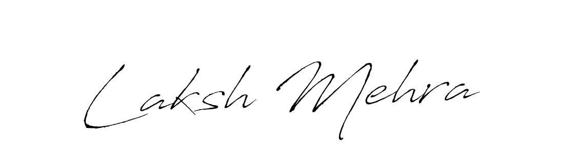 How to make Laksh Mehra name signature. Use Antro_Vectra style for creating short signs online. This is the latest handwritten sign. Laksh Mehra signature style 6 images and pictures png