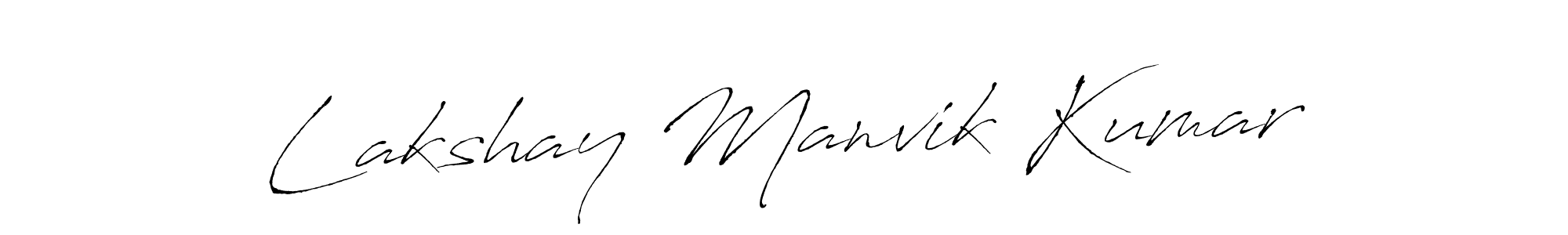 How to make Lakshay Manvik Kumar signature? Antro_Vectra is a professional autograph style. Create handwritten signature for Lakshay Manvik Kumar name. Lakshay Manvik Kumar signature style 6 images and pictures png