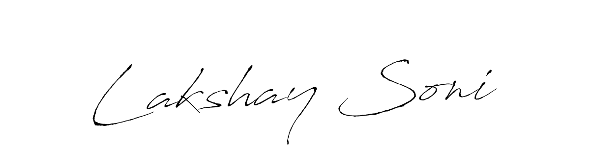 How to make Lakshay Soni name signature. Use Antro_Vectra style for creating short signs online. This is the latest handwritten sign. Lakshay Soni signature style 6 images and pictures png