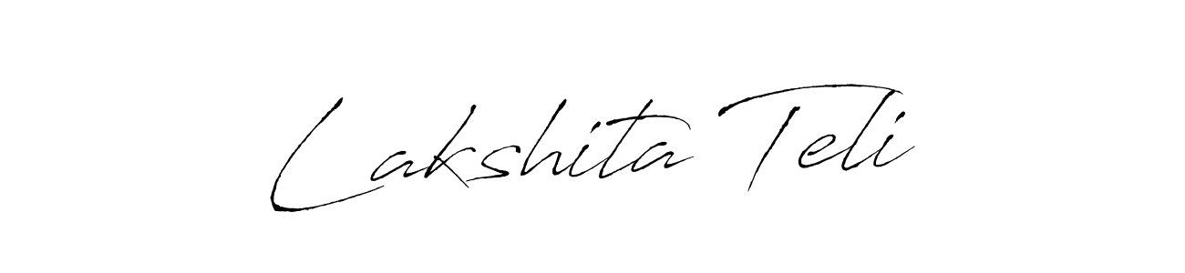 Make a beautiful signature design for name Lakshita Teli. With this signature (Antro_Vectra) style, you can create a handwritten signature for free. Lakshita Teli signature style 6 images and pictures png